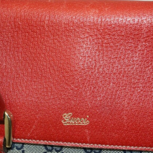 Gucci Vintage Red and Navy GG Monogram Satchel - Picture 8 of 14
